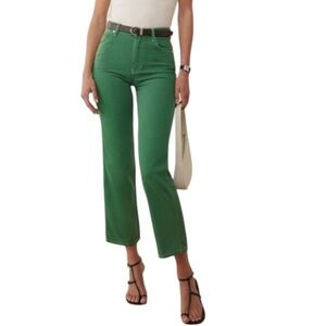 Reformation Cowboy High Rise Straight Jeans in Green